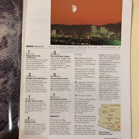 VINTAGE Arizona Highways Magazine October 1992 - Picture 2 of 6